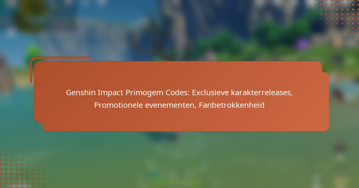 Genshin Impact Primogem Codes: Exclusieve karakterreleases, Promotionele evenementen, Fanbetrokkenheid